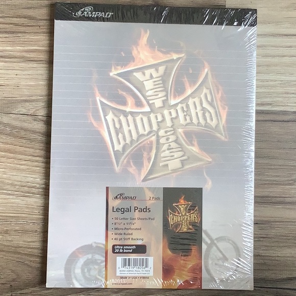 West Coast Choppers Legal Pads Note Paper Pad Legalpad Wide Ruled - Picture 3 of 3